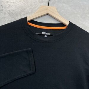Omni Wool Shirt Men's Size Large Black Pullover Crew Neck Wool Blend Long Sleeve